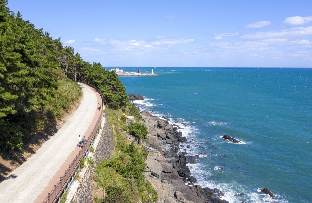 The coastal railway at Mipo in 2019, before it became Blueline Park