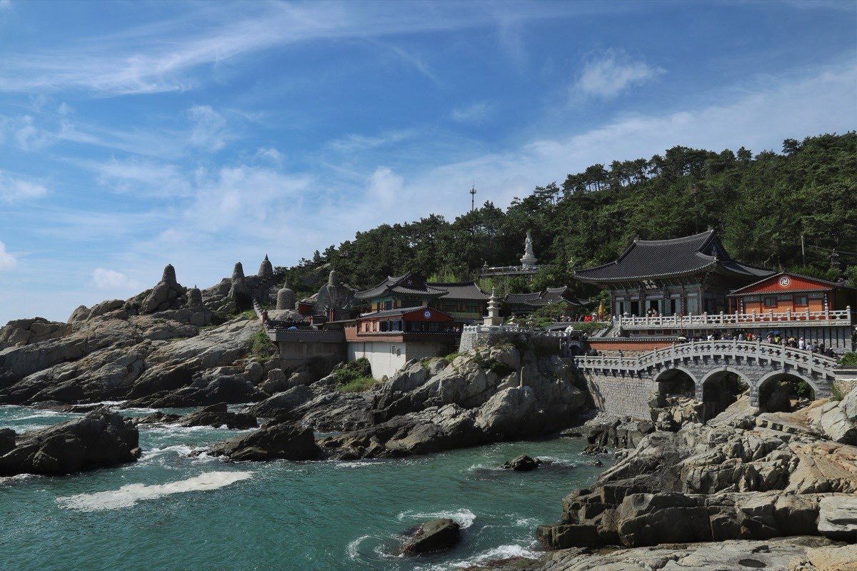 Haedong Yonggungsa temple on the rocks by the sea