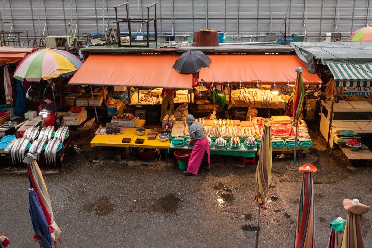 Outdoor fish stalls at Jagalchi Market