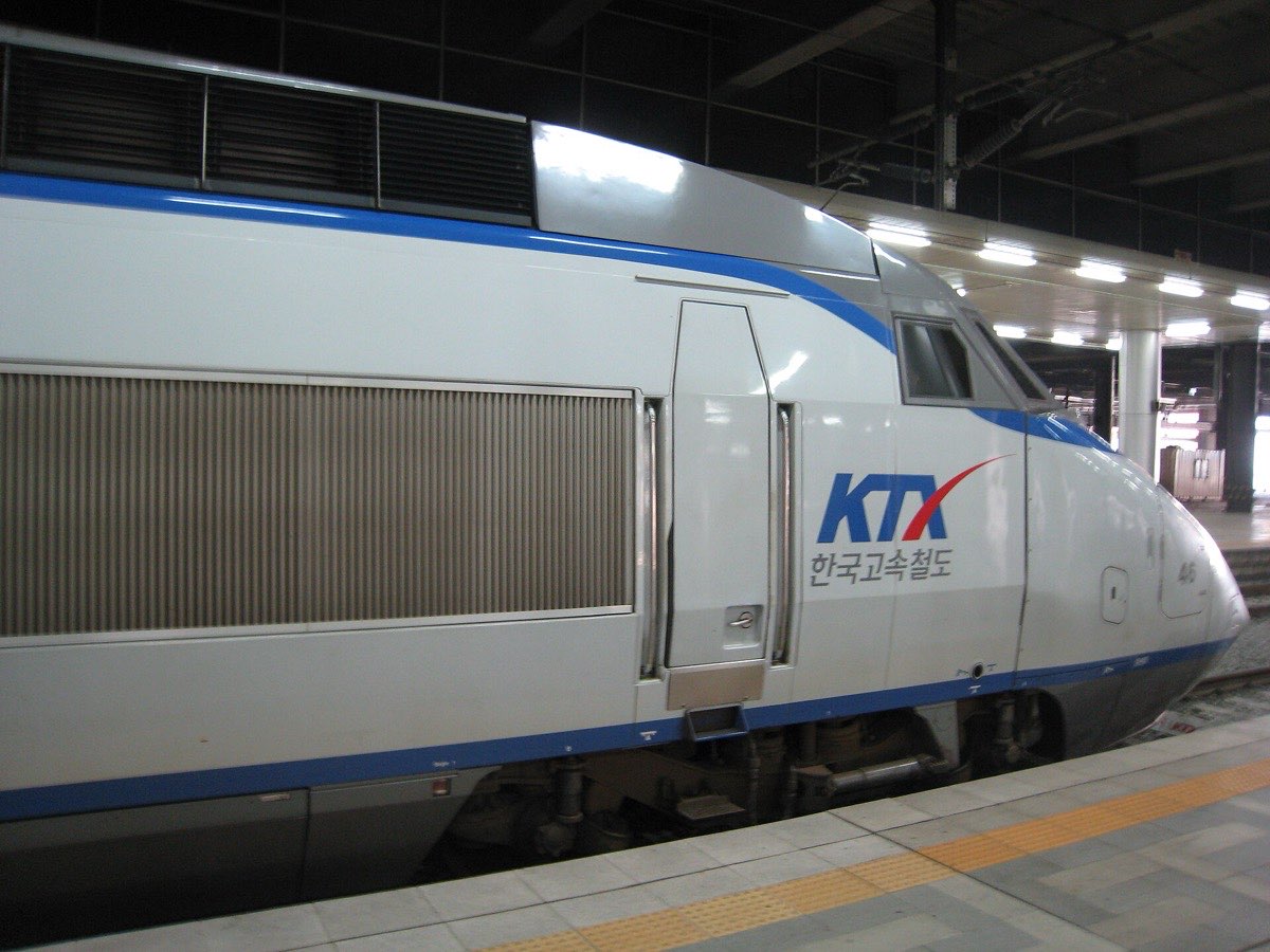 KTX high-speed train at the platform